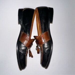Johnston & Murphy Cellini Tassel Loafers Men’s 9M Made in Italy Two-Tone Leather